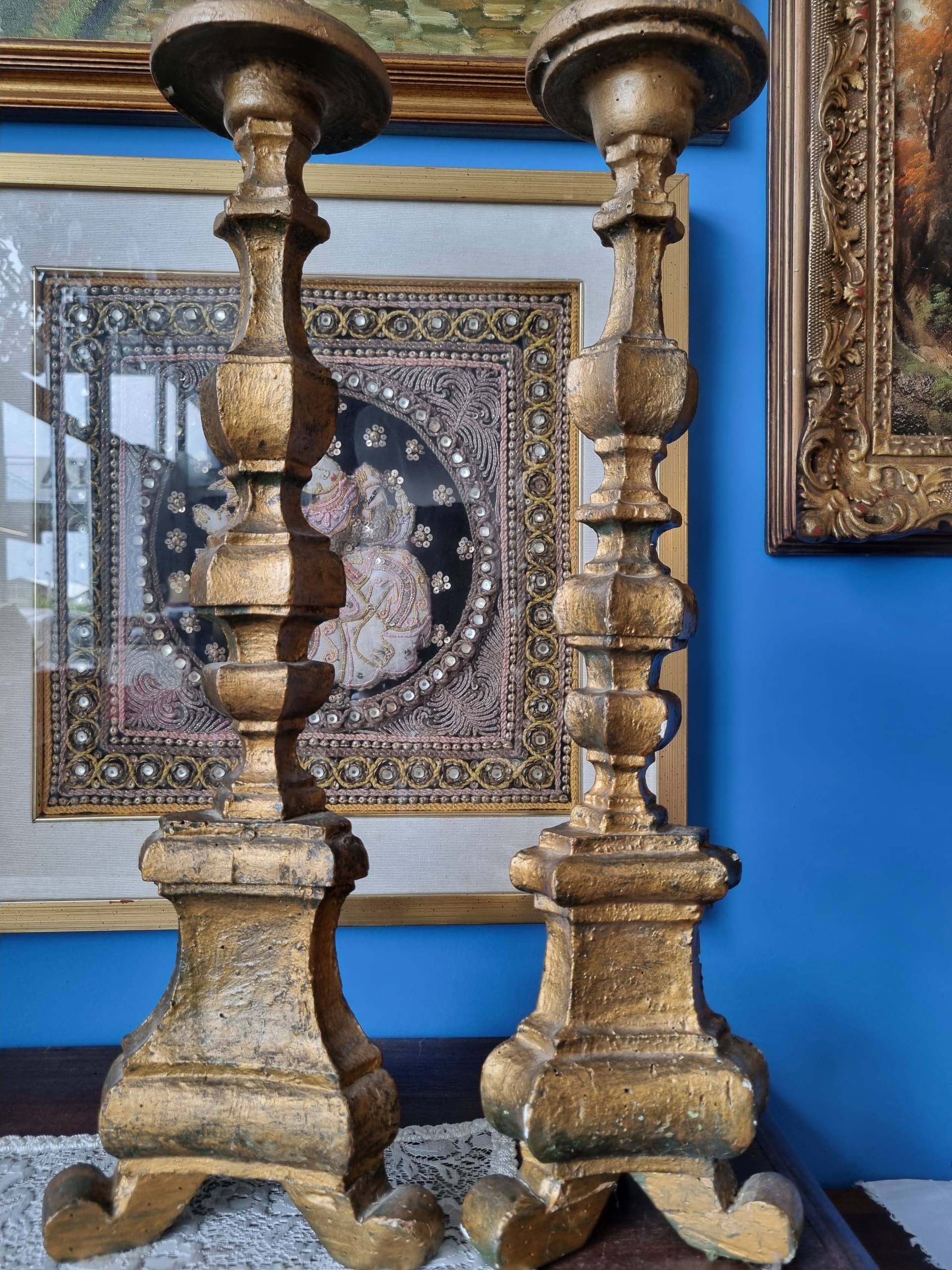 Coppia di candelabri dorati — Oggettistica usato a Vicenza, Mercatino di Daria (foto 1)