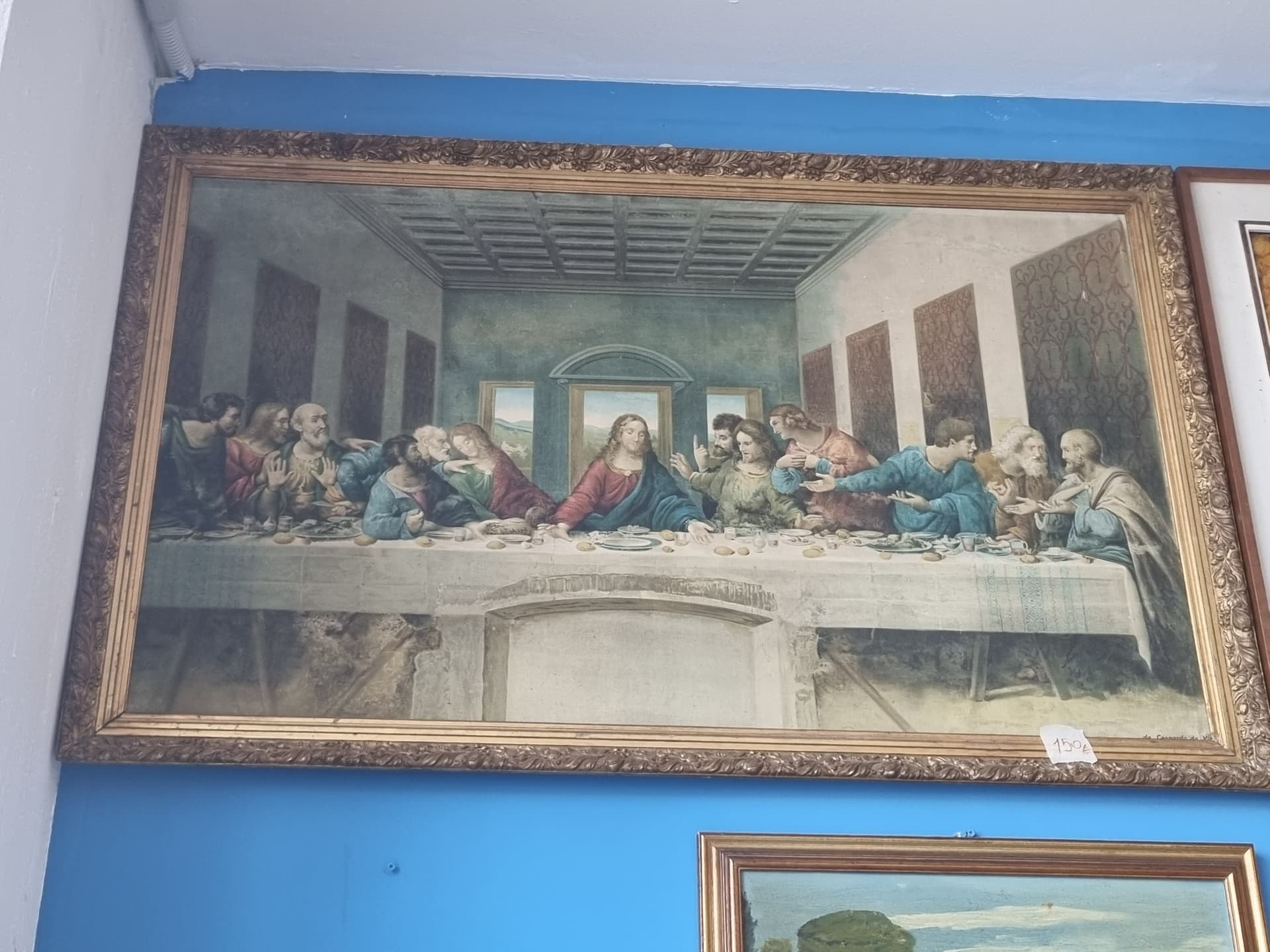 Stampa della Cena in cornice dorata — Quadri e decorazioni usato a Vicenza, Mercatino di Daria (foto 1)