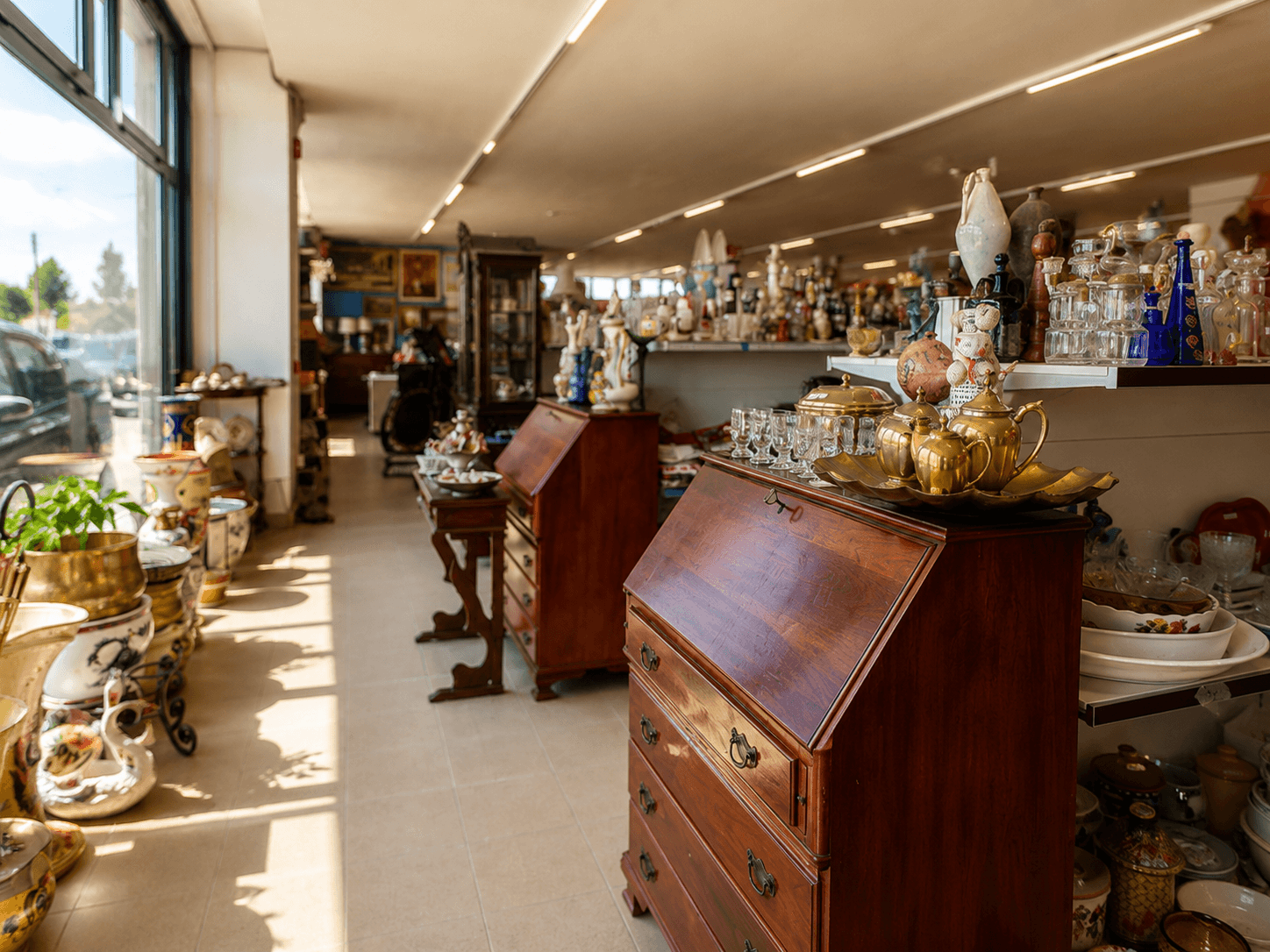 Interno del negozio — mobili e oggetti curati